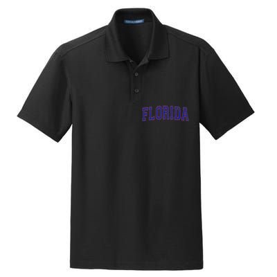 State Of Florida Varsity Blue Weathered Design Dry Zone Grid Polo