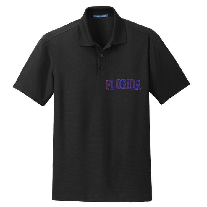 State Of Florida Varsity Blue Weathered Design Dry Zone Grid Polo