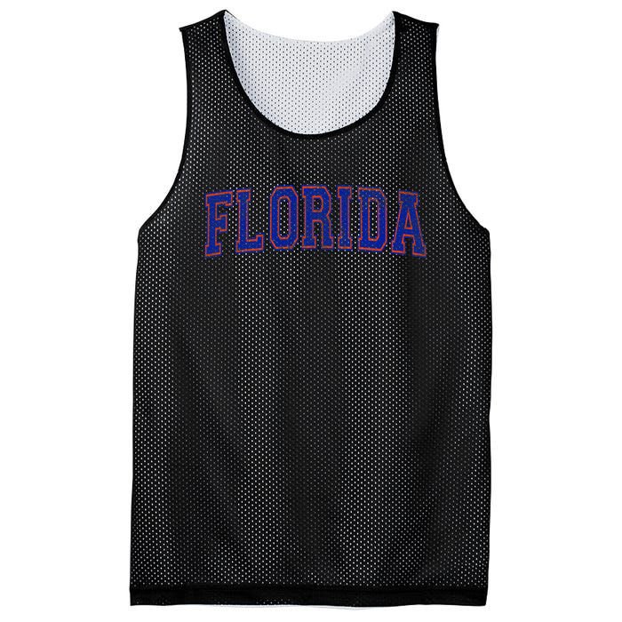 State Of Florida Varsity Blue Weathered Design Mesh Reversible Basketball Jersey Tank