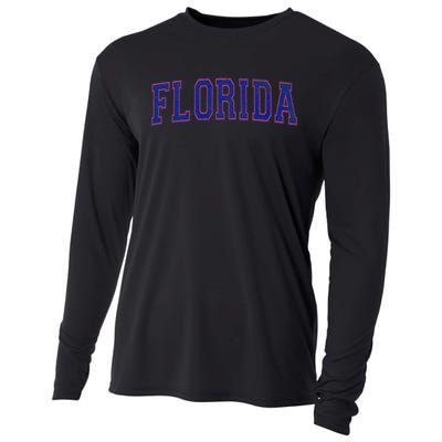 State Of Florida Varsity Blue Weathered Design Cooling Performance Long Sleeve Crew