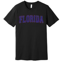 State Of Florida Varsity Blue Weathered Design Premium T-Shirt