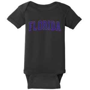 State Of Florida Varsity Blue Weathered Design Baby Bodysuit