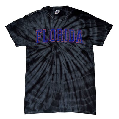 State Of Florida Varsity Blue Weathered Design Tie-Dye T-Shirt