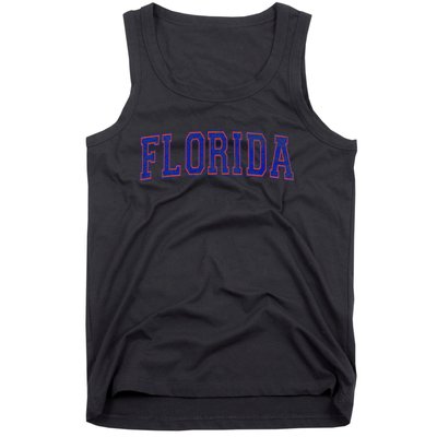 State Of Florida Varsity Blue Weathered Design Tank Top