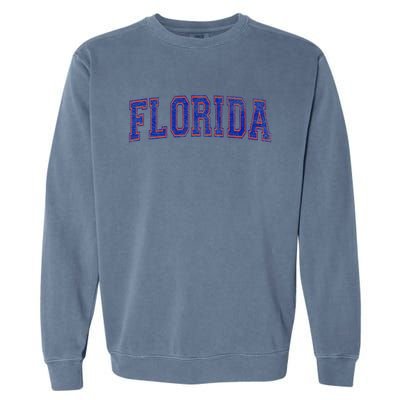 State Of Florida Varsity Blue Weathered Design Garment-Dyed Sweatshirt