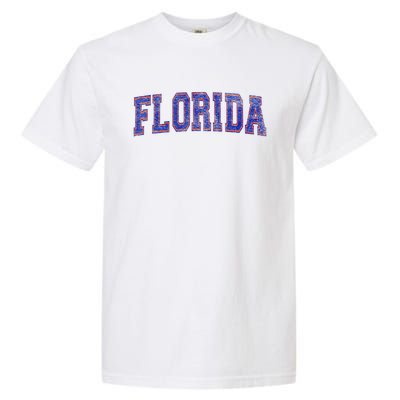 State Of Florida Varsity Blue Weathered Design Garment-Dyed Heavyweight T-Shirt