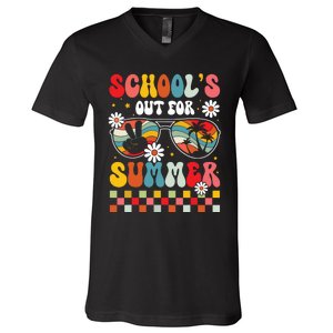 Schools Out For Summer Last Day Of School Teacher Boy Girl V-Neck T-Shirt