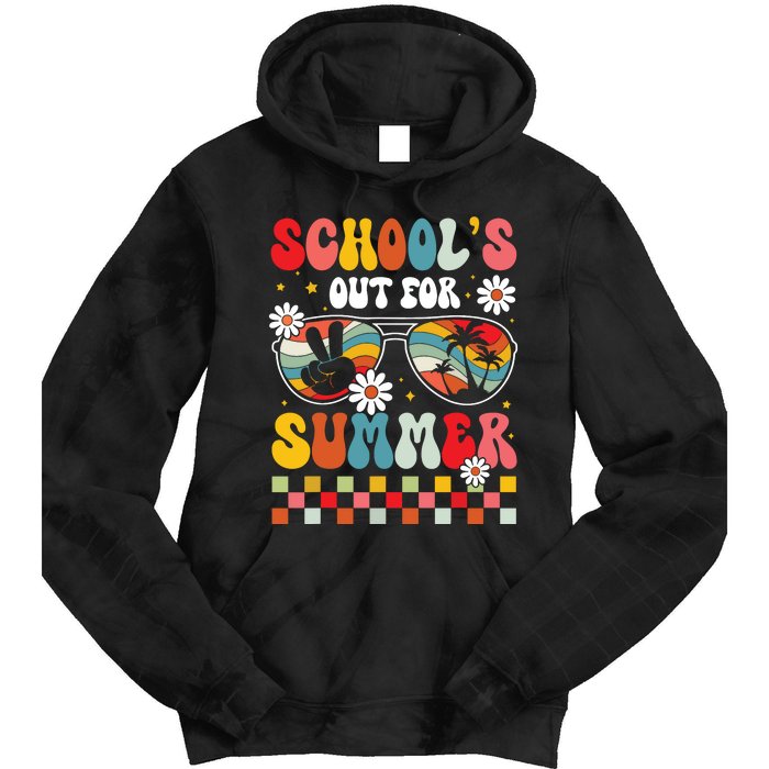 Schools Out For Summer Last Day Of School Teacher Boy Girl Tie Dye Hoodie