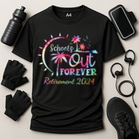 Schools Out Forever Retirement 2024 Retired Teacher Cooling Performance Crew T-Shirt