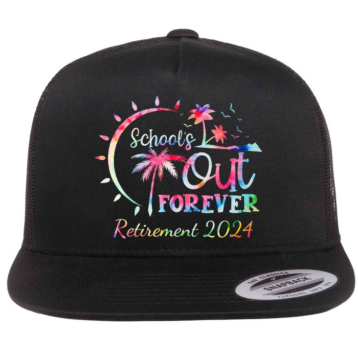 Schools Out Forever Retirement 2024 Retired Teacher Flat Bill Trucker Hat