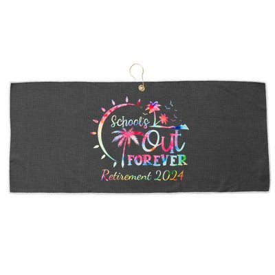 Schools Out Forever Retirement 2024 Retired Teacher Large Microfiber Waffle Golf Towel
