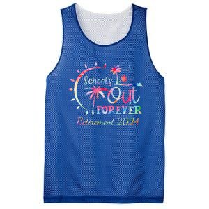 Schools Out Forever Retirement 2024 Retired Teacher Mesh Reversible Basketball Jersey Tank