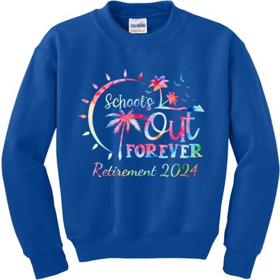 Schools Out Forever Retirement 2024 Retired Teacher Kids Sweatshirt