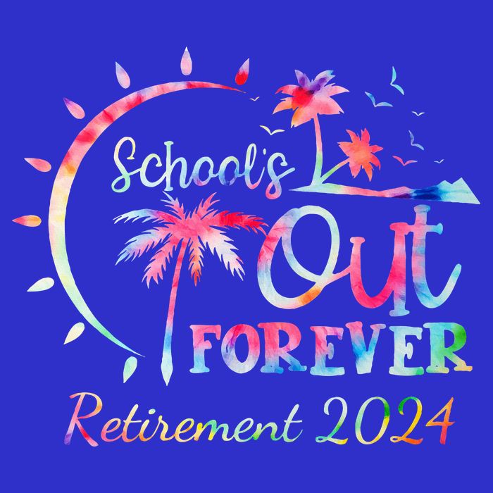 Schools Out Forever Retirement 2024 Retired Teacher Short Acrylic Beanie