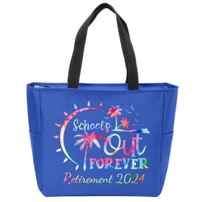 Schools Out Forever Retirement 2024 Retired Teacher Zip Tote Bag