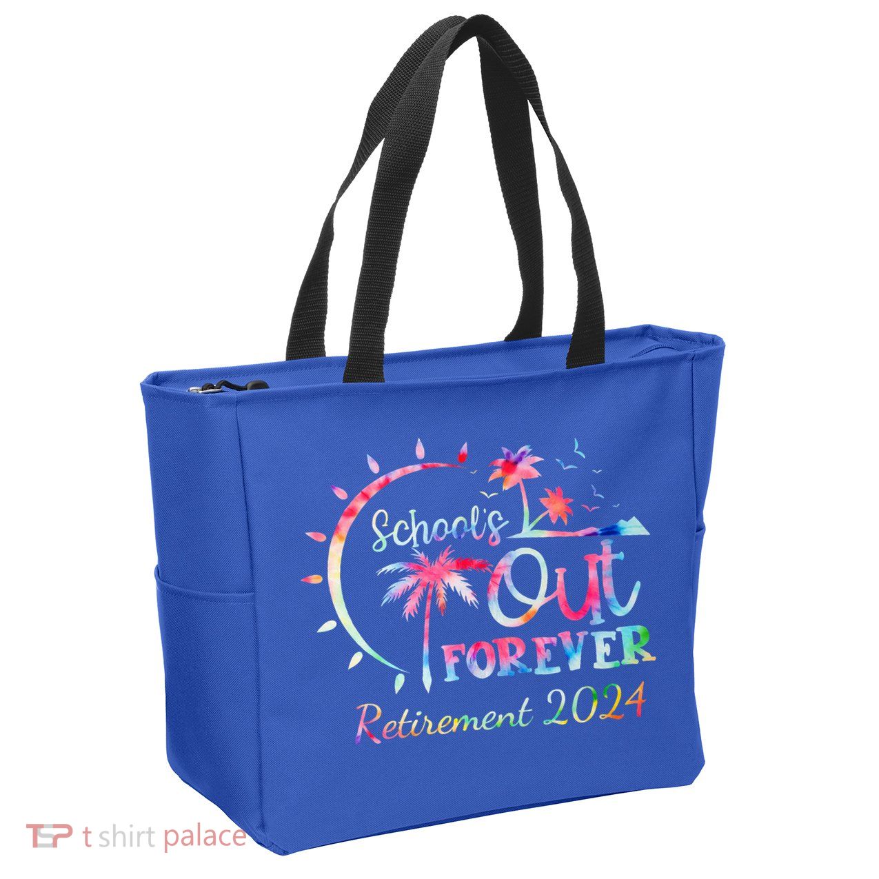 Schools Out Forever Retirement 2024 Retired Teacher Zip Tote Bag