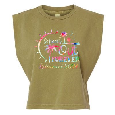 Schools Out Forever Retirement 2024 Retired Teacher Garment-Dyed Women's Muscle Tee