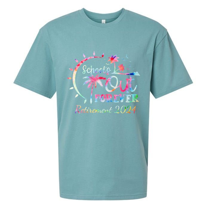 Schools Out Forever Retirement 2024 Retired Teacher Sueded Cloud Jersey T-Shirt