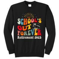 School's Out Forever Retired Teacher Groovy Retirement Sweatshirt