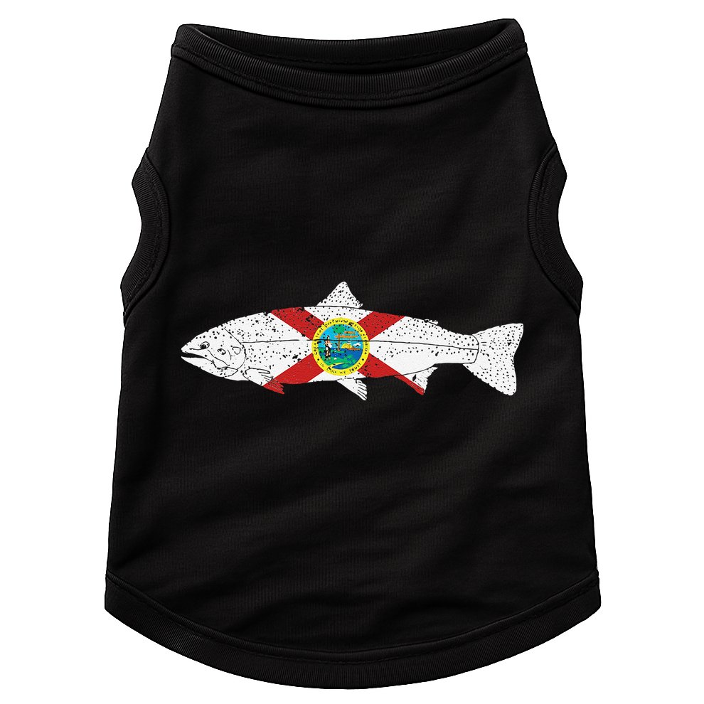 State Of Florida Fishing Flag Vintage Trout FL Doggie Tank