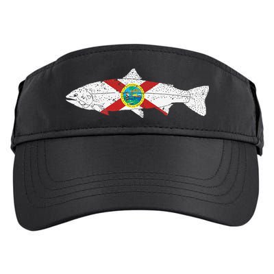 State Of Florida Fishing Flag Vintage Trout FL Adult Drive Performance Visor