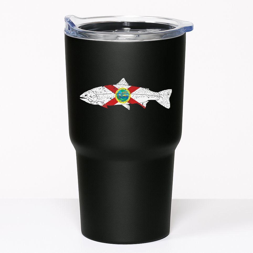 State Of Florida Fishing Flag Vintage Trout FL Tumbler