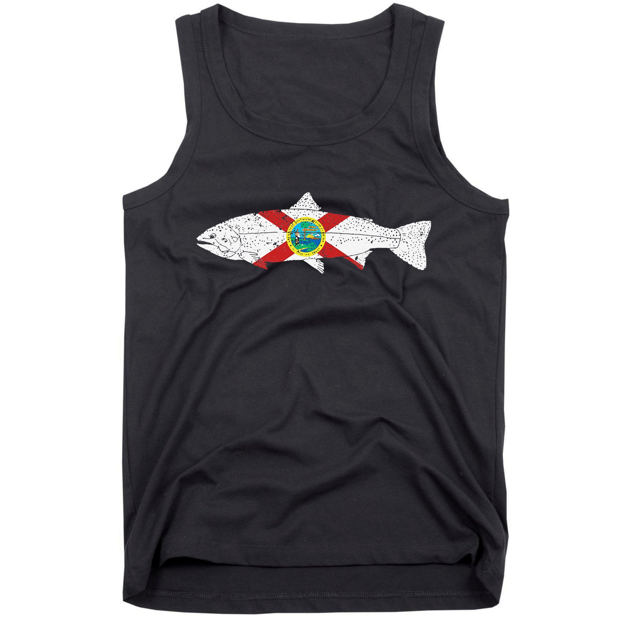 State Of Florida Fishing Flag Vintage Trout FL Tank Top