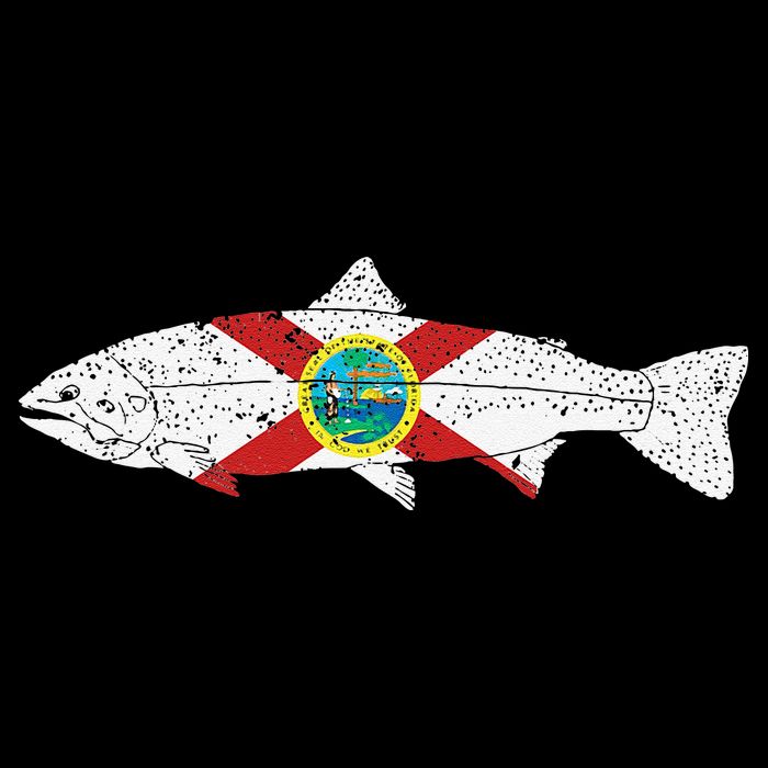 State Of Florida Fishing Flag Vintage Trout FL Tank Top