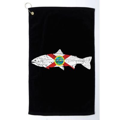 State Of Florida Fishing Flag Vintage Trout FL Golf Towel