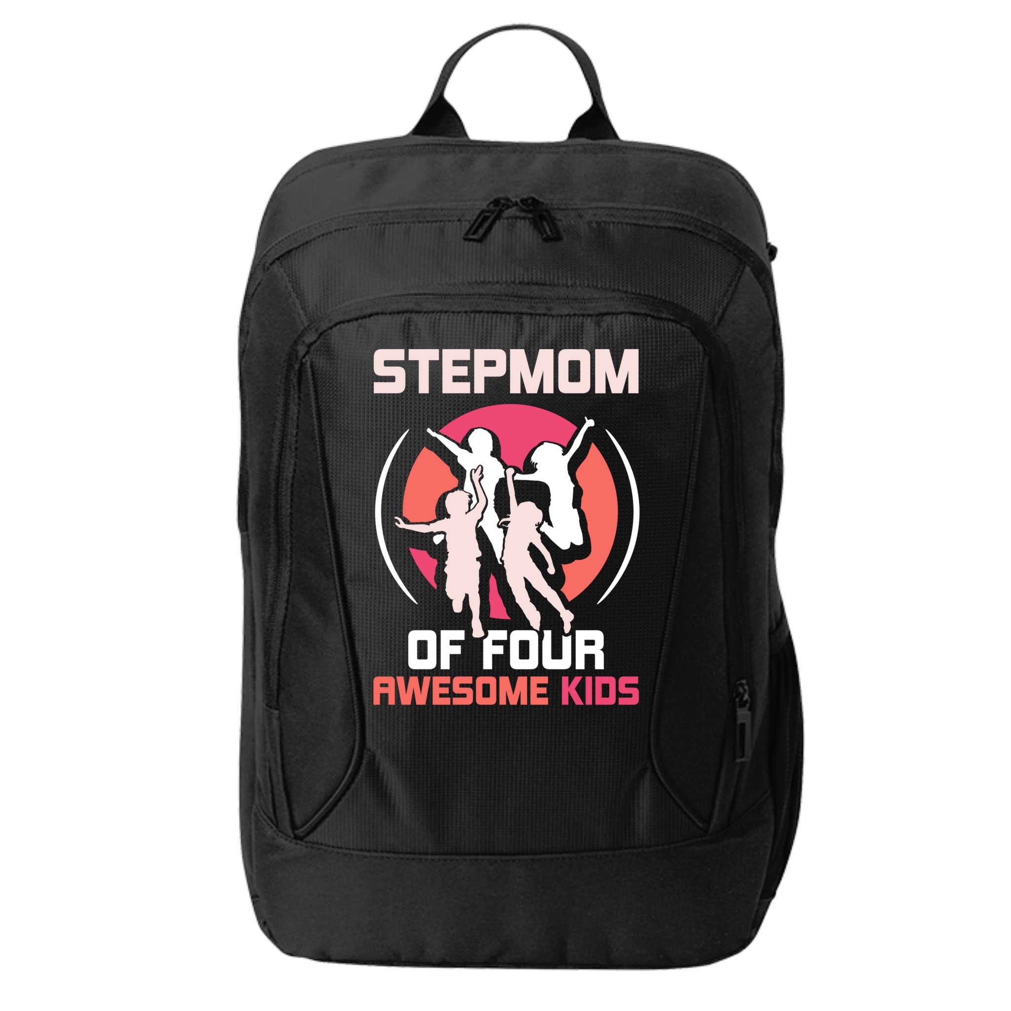 Stepmom Of Four Awesome Mother's Day Stepmother Mom Gift City Backpack