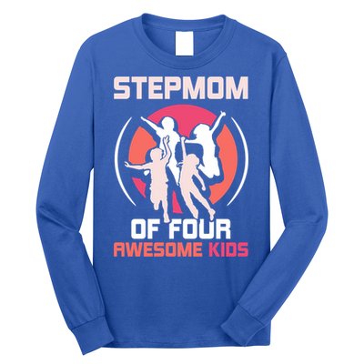 Stepmom Of Four Awesome Mother's Day Stepmother Mom Gift Long Sleeve Shirt