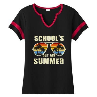 Schools Out For Summer Last Day Of School Ladies Halftime Notch Neck Tee