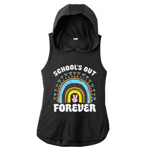 School's Out Forever Rainbow Teacher Retirement Teacher Life Ladies PosiCharge Tri-Blend Wicking Draft Hoodie Tank