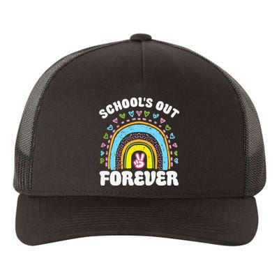 School's Out Forever Rainbow Teacher Retirement Teacher Life Yupoong Adult 5-Panel Trucker Hat