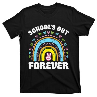 School's Out Forever Rainbow Teacher Retirement Teacher Life T-Shirt