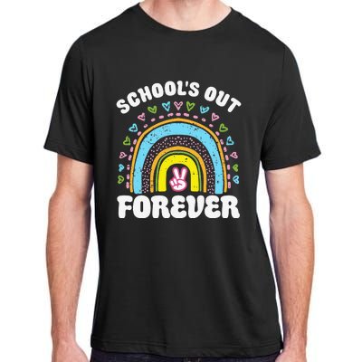 School's Out Forever Rainbow Teacher Retirement Teacher Life Adult ChromaSoft Performance T-Shirt