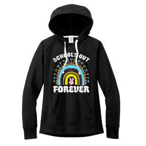 School's Out Forever Rainbow Teacher Retirement Teacher Life Women's Fleece Hoodie