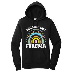 School's Out Forever Rainbow Teacher Retirement Teacher Life Women's Pullover Hoodie