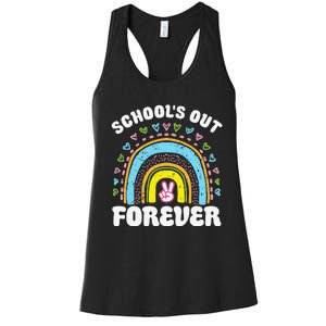 School's Out Forever Rainbow Teacher Retirement Teacher Life Women's Racerback Tank