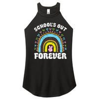 School's Out Forever Rainbow Teacher Retirement Teacher Life Women's Perfect Tri Rocker Tank