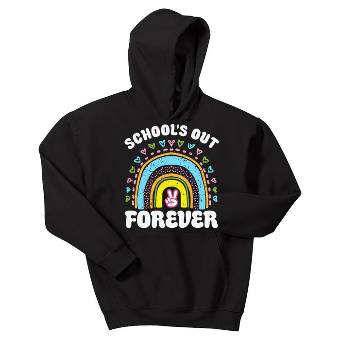 School's Out Forever Rainbow Teacher Retirement Teacher Life Kids Hoodie