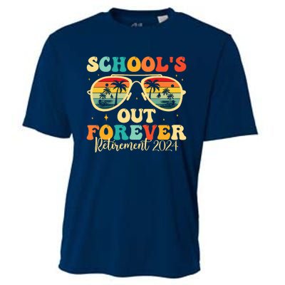 SchoolS Out Forever Retirement 2024 Retired Teacher Cooling Performance Crew T-Shirt