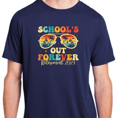 SchoolS Out Forever Retirement 2024 Retired Teacher Adult ChromaSoft Performance T-Shirt