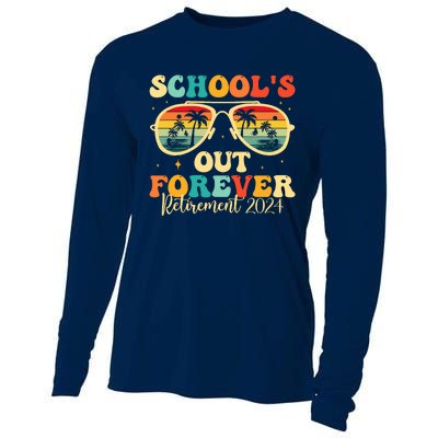 SchoolS Out Forever Retirement 2024 Retired Teacher Cooling Performance Long Sleeve Crew