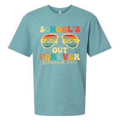 SchoolS Out Forever Retirement 2024 Retired Teacher Sueded Cloud Jersey T-Shirt