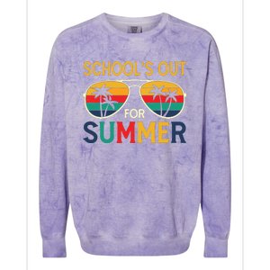 Schools Out For Summer Retro Last Day Of School Teacher Boy Colorblast Crewneck Sweatshirt