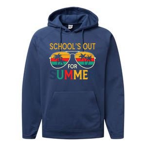 Schools Out For Summer Retro Last Day Of School Teacher Boy Performance Fleece Hoodie