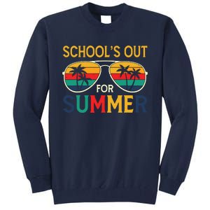 Schools Out For Summer Retro Last Day Of School Teacher Boy Tall Sweatshirt