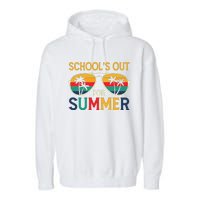 Schools Out For Summer Retro Last Day Of School Teacher Boy Garment-Dyed Fleece Hoodie