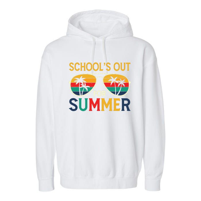 Schools Out For Summer Retro Last Day Of School Teacher Boy Garment-Dyed Fleece Hoodie